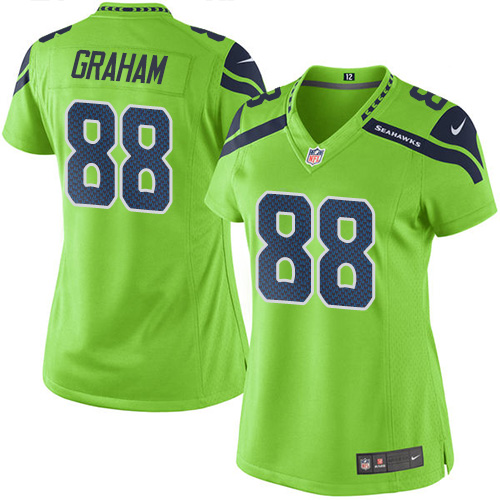 Women's Elite Jimmy Graham Nike Jersey Green - #88 Rush NFL Seattle Seahawks